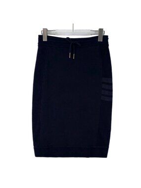 Thom Browne Navy Blue Classic Four-Bar Cotton Skirt